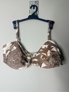 Sophia Vergara Women’s Brown & Cream Printed Underwire Bikini Top